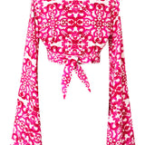 Siciliana - Fuchsia Flow Angel Cut Crop Top