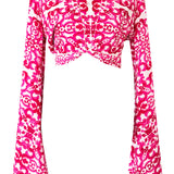 Siciliana - Fuchsia Flow Angel Cut Crop Top