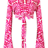 Siciliana - Fuchsia Flow Angel Cut Crop Top