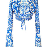 Siciliana - Blu Sicilia Angel Cut Crop Top