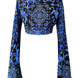 Siciliana - Nero Blu Angel Cut Crop Top