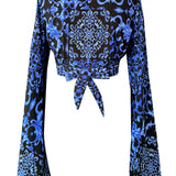 Siciliana - Nero Blu Angel Cut Crop Top