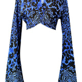 Siciliana - Nero Blu Angel Cut Crop Top