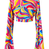 Riviera Vibrante - Capri Swirl Angel Cut Crop Top