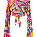 Riviera Vibrante - Capri Swirl Angel Cut Crop Top