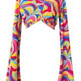 Riviera Vibrante - Capri Swirl Angel Cut Crop Top