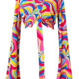 Riviera Vibrante - Capri Swirl Angel Cut Crop Top