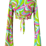 Riviera Vibrante - Lime Mare Angel Cut Crop Top