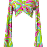 Riviera Vibrante - Lime Mare Angel Cut Crop Top