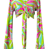 Riviera Vibrante - Lime Mare Angel Cut Crop Top