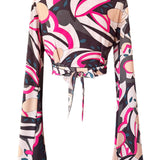 Riviera Vibrante - Rosa Noir Angel Cut Crop Top