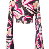 Riviera Vibrante - Rosa Noir Angel Cut Crop Top