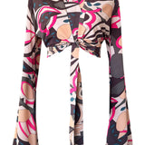 Riviera Vibrante - Rosa Noir Angel Cut Crop Top