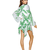 Jungle - White Palm Cropped Blouse (Off-White)