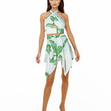 Jungle - White Palm Capri Skort