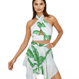 Jungle - White Palm Capri Skort