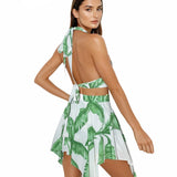 Jungle - White Palm Capri Skort