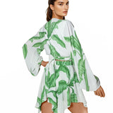 Jungle - White Palm Cropped Blouse (Off-White)