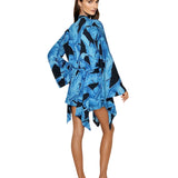 Jungle - Blue Palm Capri Skort