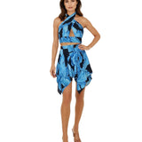 Jungle - Blue Palm Capri Skort