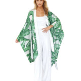 Jungle - Green Palm Kimono (Off-White)