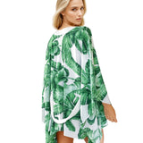 Jungle - Green Palm Kimono (Off-White)
