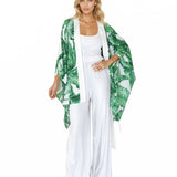 Jungle - Green Palm Kimono (Off-White)