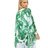 Jungle - Green Palm Kimono (Off-White)
