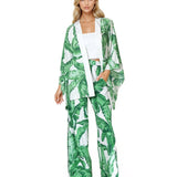 Jungle - Green Palm Pants (Off-White)