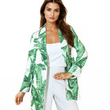 Jungle - Green Palm Blazer (Off-White)