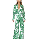 Jungle - Green Palm Pants (Off-White)