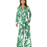 Jungle - Green Palm Pants (Off-White)