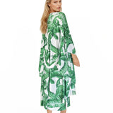 Jungle - Green Palm Kimono (Off-White)
