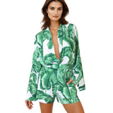 Jungle - Green Palm Havana Shorts