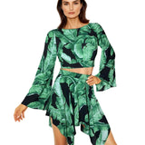 Jungle – Black Palm Riviera Crop Top