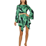 Jungle - Black Palm Capri Skort