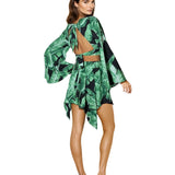 Jungle - Black Palm Capri Skort
