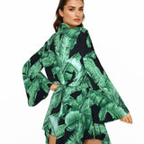 Jungle – Black Palm Cropped Shirt