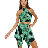 Jungle - Black Palm Capri Skort