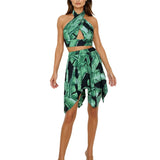 Jungle - Black Palm Capri Skort