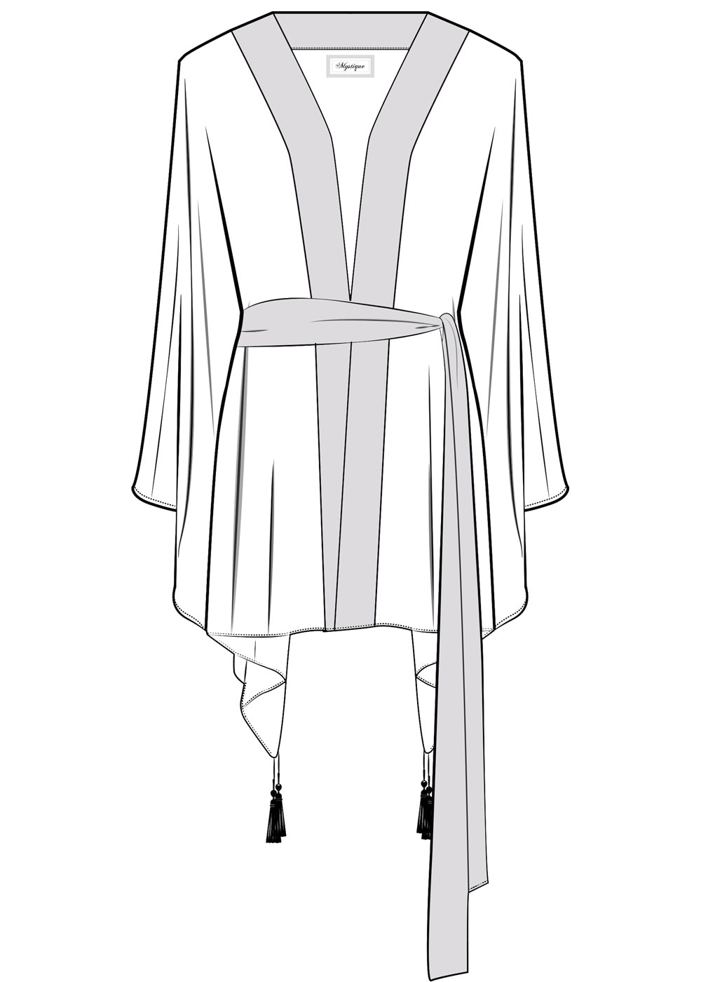 Siciliana - Fuchsia Flow Kimono (Off-White)