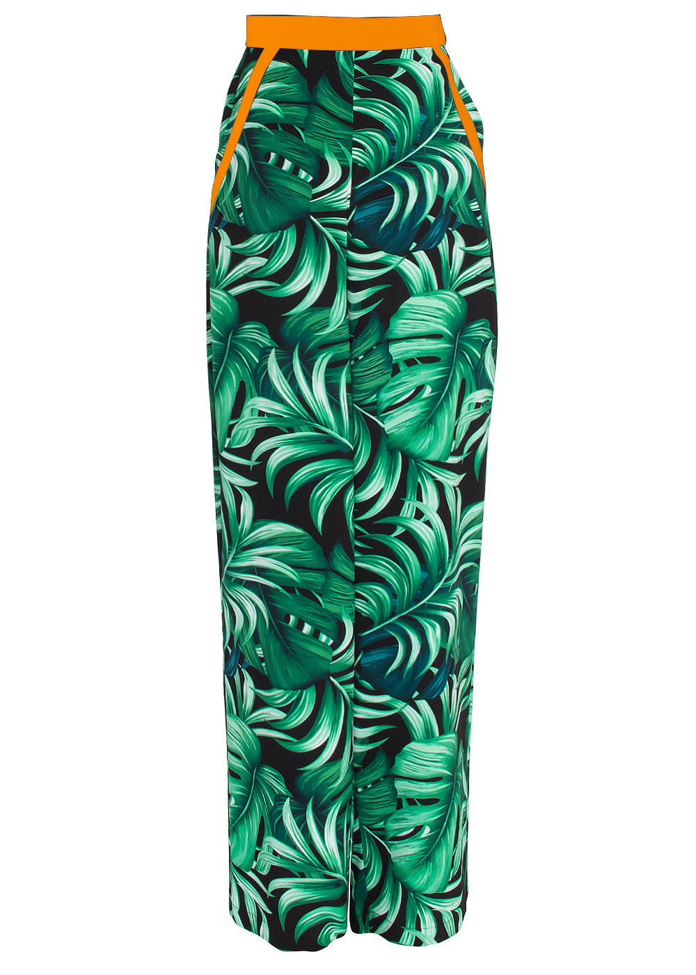 Jungle - Monstera Black / Green Pants (Neon Orange)