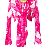 Jungle – Pink Palm Cropped Shirt