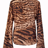 Safari - African Cat Cropped Shirt