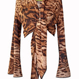 Safari - African Cat Cropped Shirt
