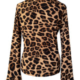 Safari - Brown Leopard Cropped Shirt