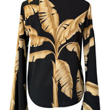 Jungle - Gold Palm Cropped Shirt