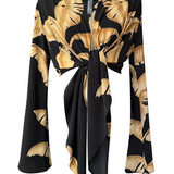 Jungle - Gold Palm Cropped Shirt