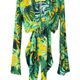 Jungle – Monstera Yellow Cropped Shirt