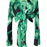 Jungle – Black Palm Cropped Shirt